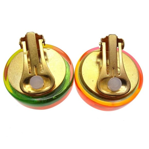Chanel Button Earrings Clip-On Multicolor - Picture 3 of 5